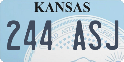 KS license plate 244ASJ