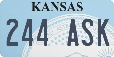KS license plate 244ASK