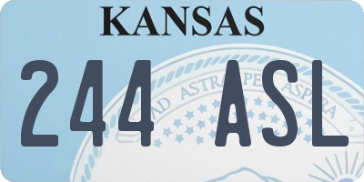 KS license plate 244ASL