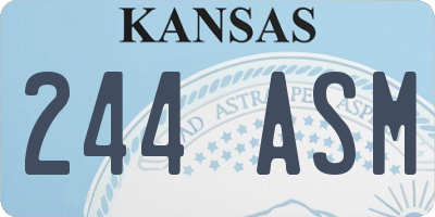 KS license plate 244ASM