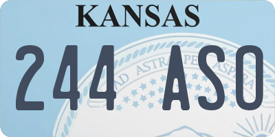 KS license plate 244ASO