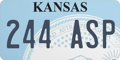 KS license plate 244ASP