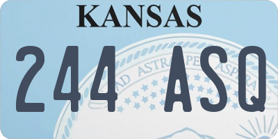 KS license plate 244ASQ