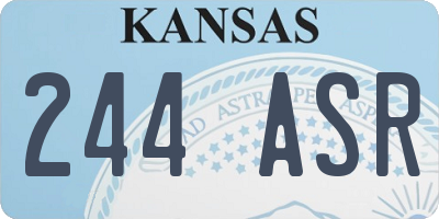 KS license plate 244ASR
