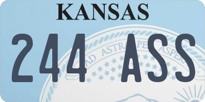 KS license plate 244ASS