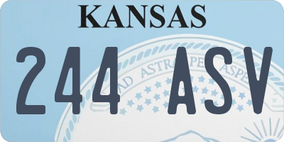 KS license plate 244ASV