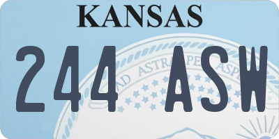 KS license plate 244ASW
