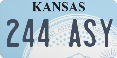 KS license plate 244ASY