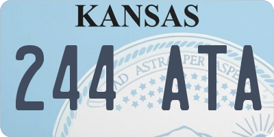 KS license plate 244ATA