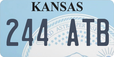 KS license plate 244ATB