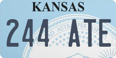 KS license plate 244ATE