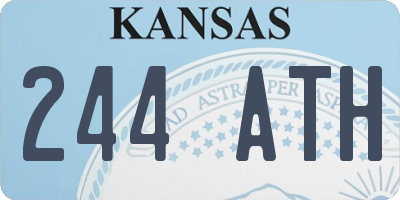KS license plate 244ATH