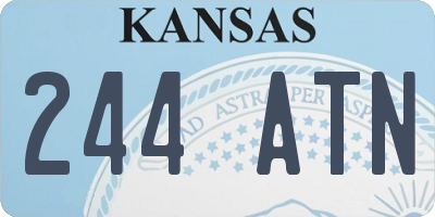 KS license plate 244ATN