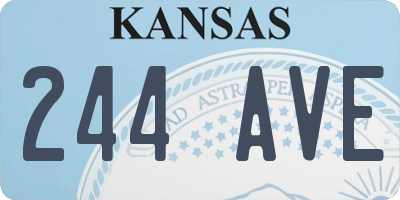 KS license plate 244AVE