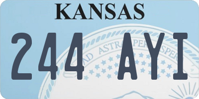 KS license plate 244AYI