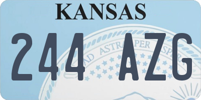 KS license plate 244AZG