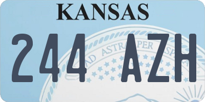 KS license plate 244AZH
