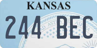 KS license plate 244BEC