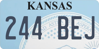 KS license plate 244BEJ