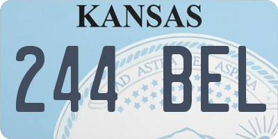 KS license plate 244BEL