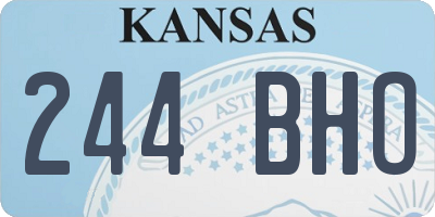 KS license plate 244BHO