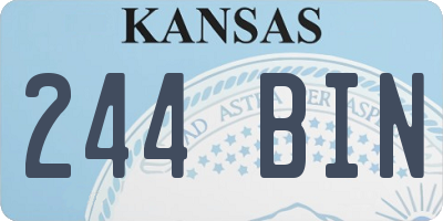 KS license plate 244BIN