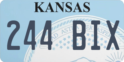 KS license plate 244BIX