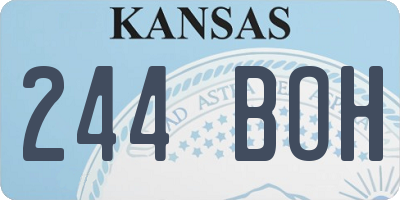 KS license plate 244BOH