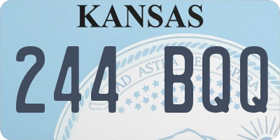KS license plate 244BQQ