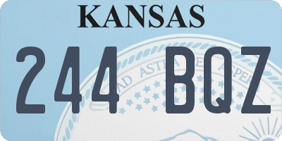 KS license plate 244BQZ