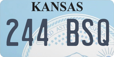 KS license plate 244BSQ