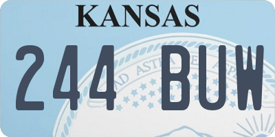KS license plate 244BUW