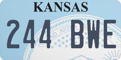 KS license plate 244BWE