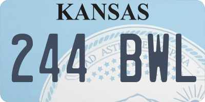 KS license plate 244BWL