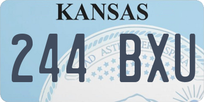 KS license plate 244BXU