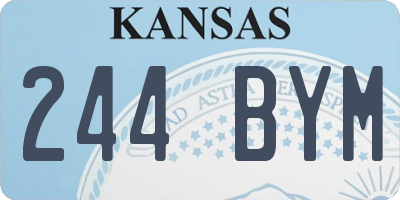 KS license plate 244BYM