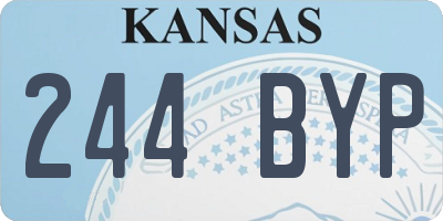 KS license plate 244BYP