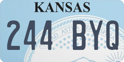 KS license plate 244BYQ