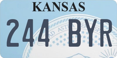 KS license plate 244BYR