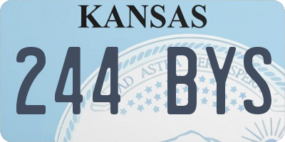 KS license plate 244BYS