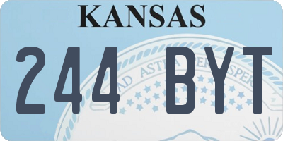 KS license plate 244BYT