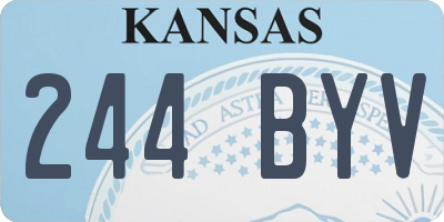 KS license plate 244BYV