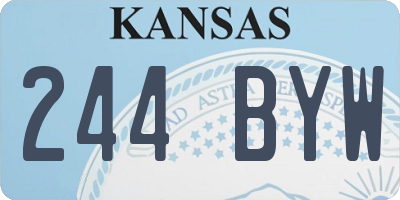 KS license plate 244BYW