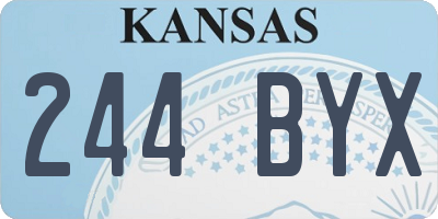 KS license plate 244BYX