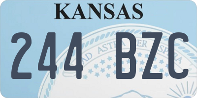 KS license plate 244BZC