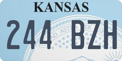KS license plate 244BZH