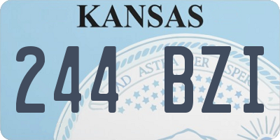 KS license plate 244BZI