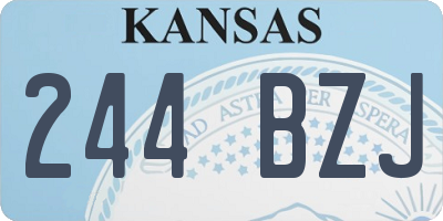 KS license plate 244BZJ