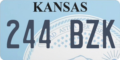 KS license plate 244BZK