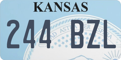 KS license plate 244BZL
